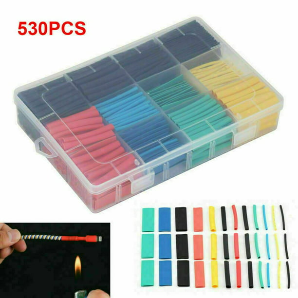 530Pc Heat Shrink Tubing Tube Sleeve Kit Car Electrical Assorted Cable Wire Wrap 